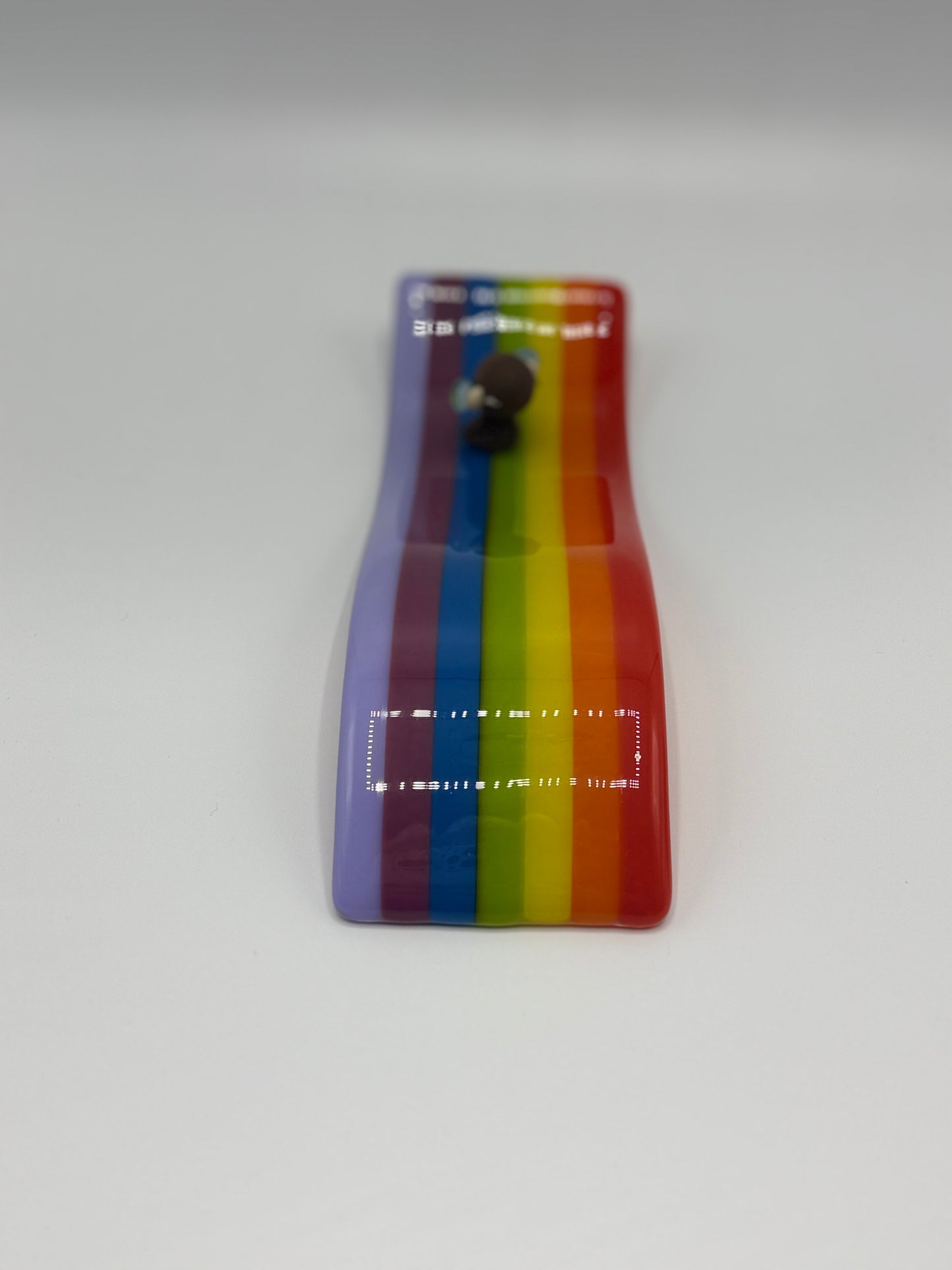 Rainbow Wave  vibrant solid colour Fused Glass