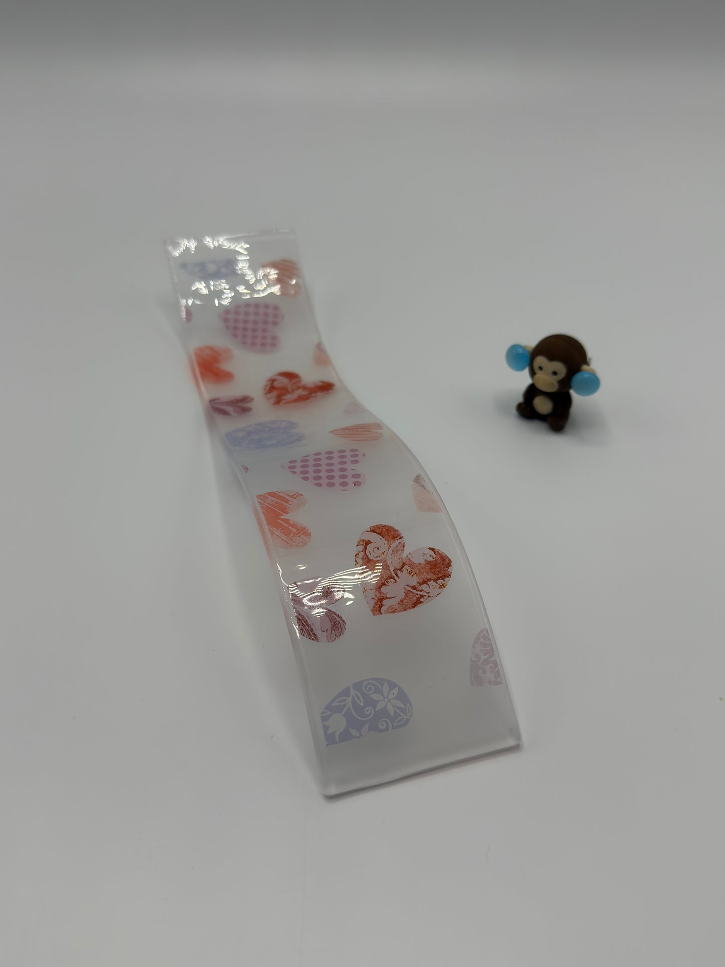 Heart Love Wave Glass Fused